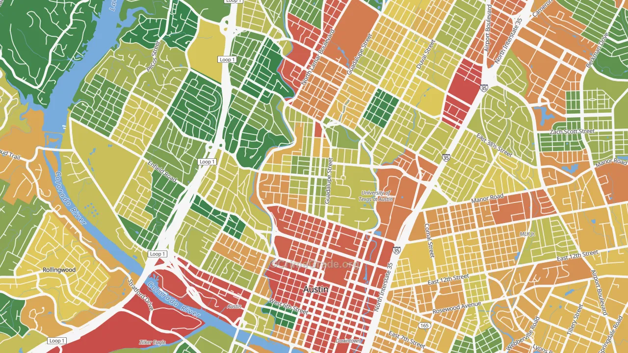 West University Austin, Austin, TX Map of Theft Rates