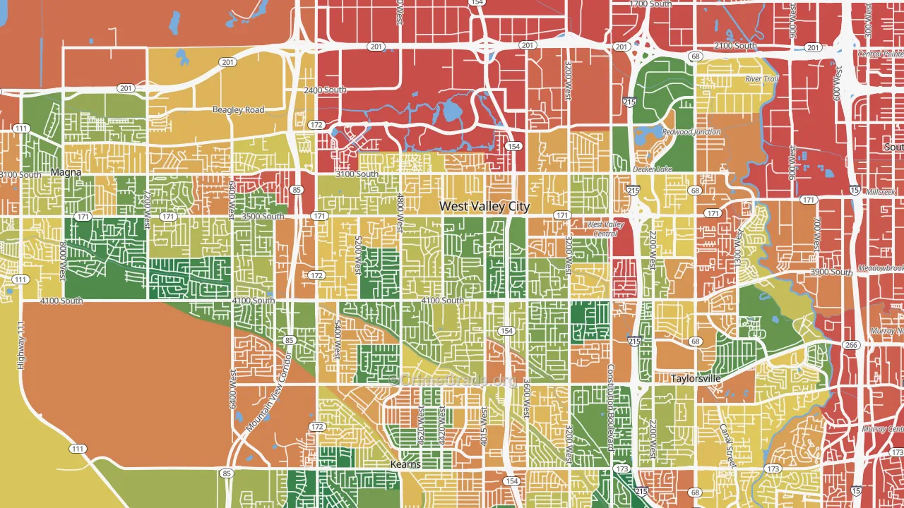 West Valley City, UT Map of Theft Rates