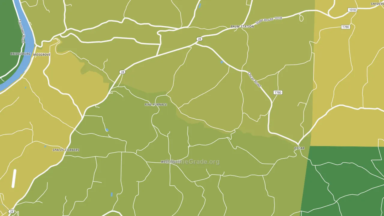 West Valley, PA Map of Theft Rates