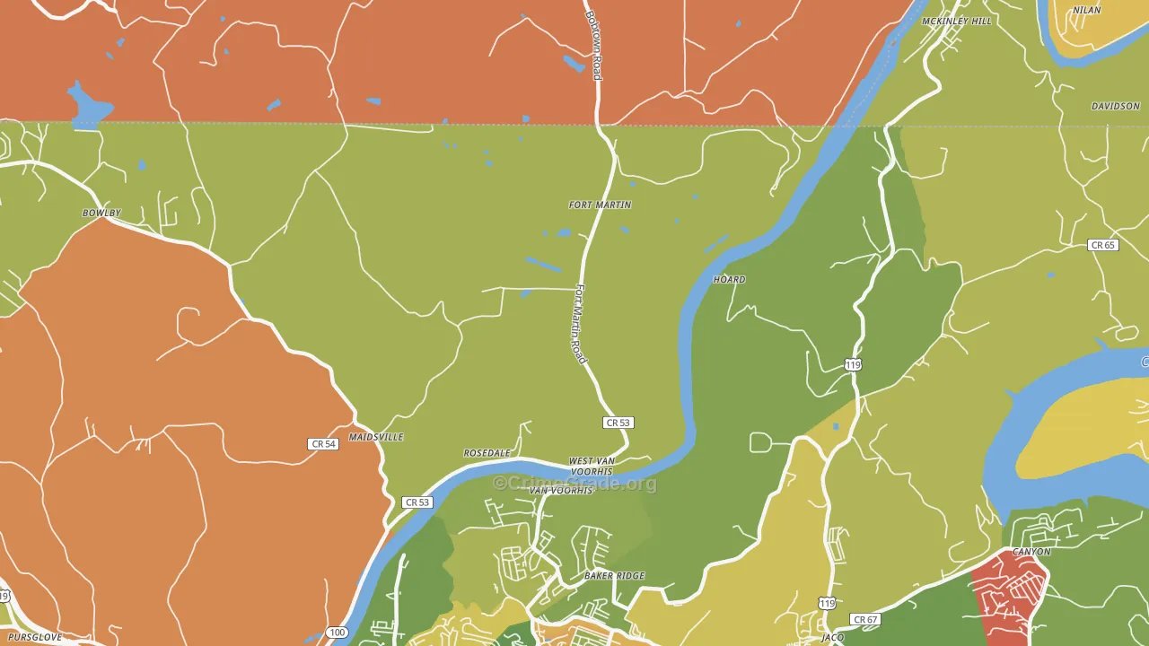 West Van Voorhis, WV Map of Theft Rates
