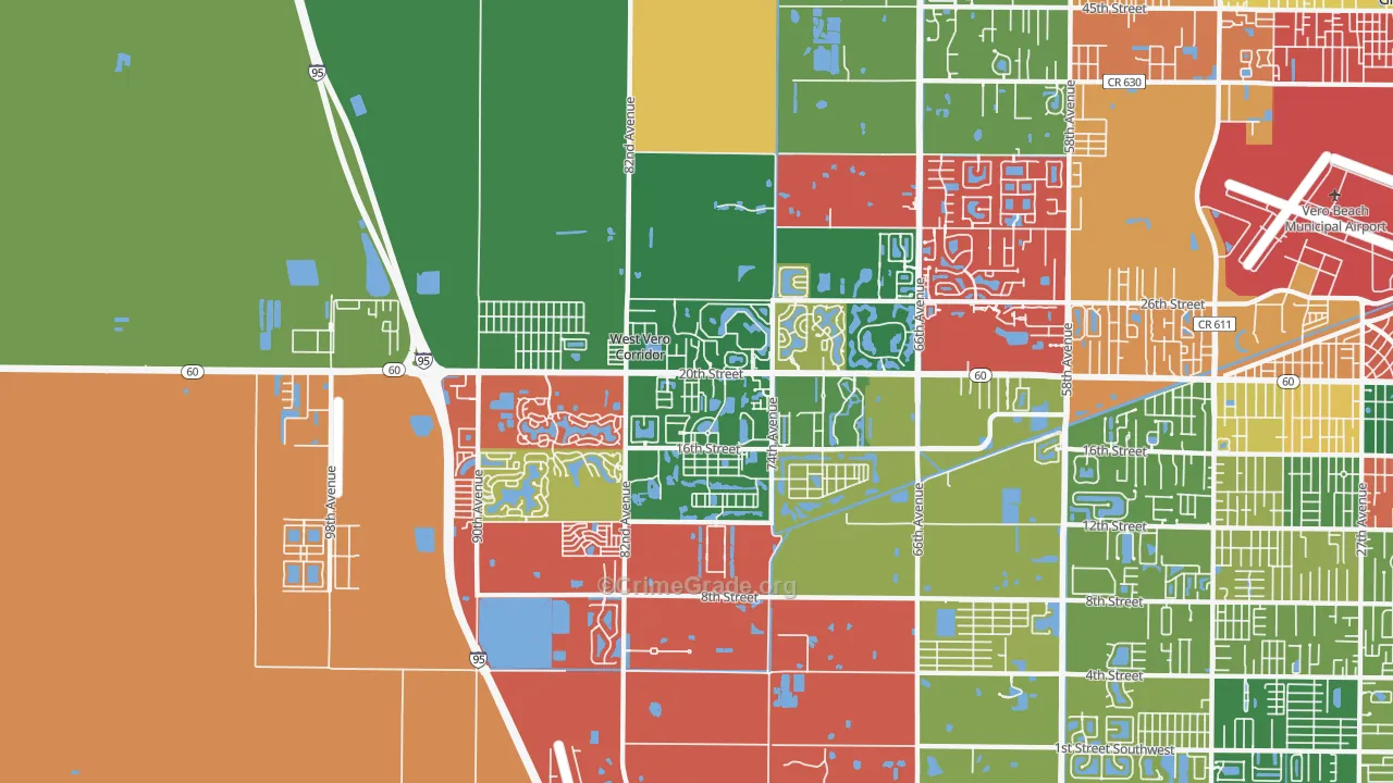 West Vero Corridor, FL Map of Theft Rates