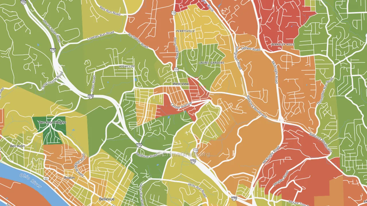West View, PA Map of Theft Rates