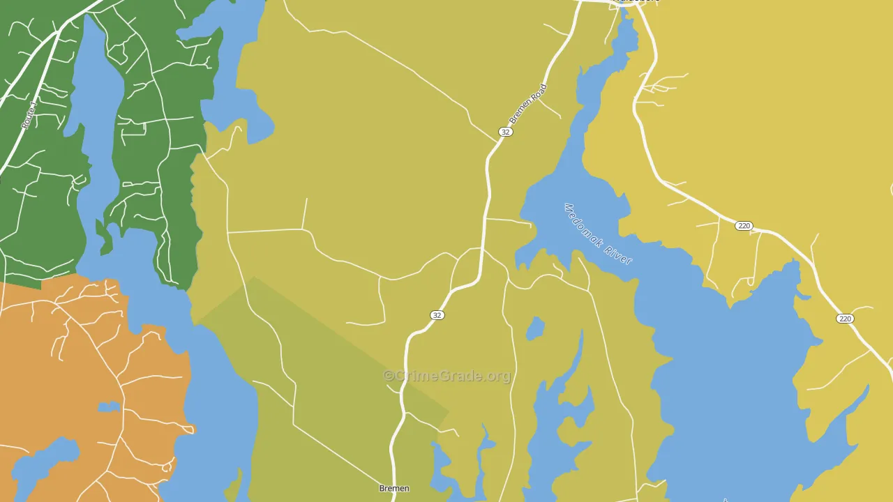 West Waldoboro, ME Map of Theft Rates