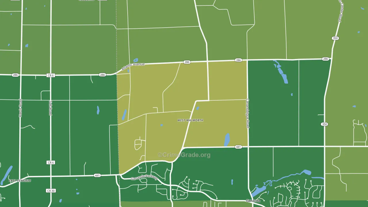 West Walworth, NY Map of Theft Rates