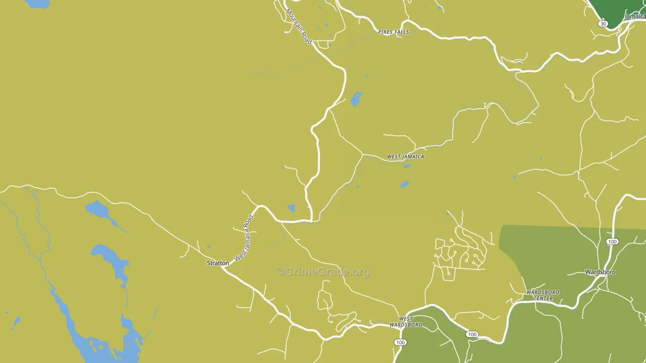 West Wardsboro, VT Map of Theft Rates