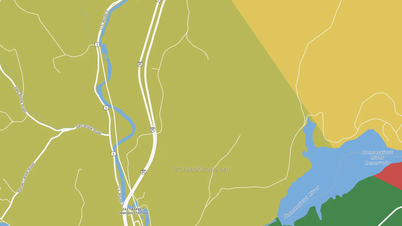 West Waterford, VT Map of Theft Rates