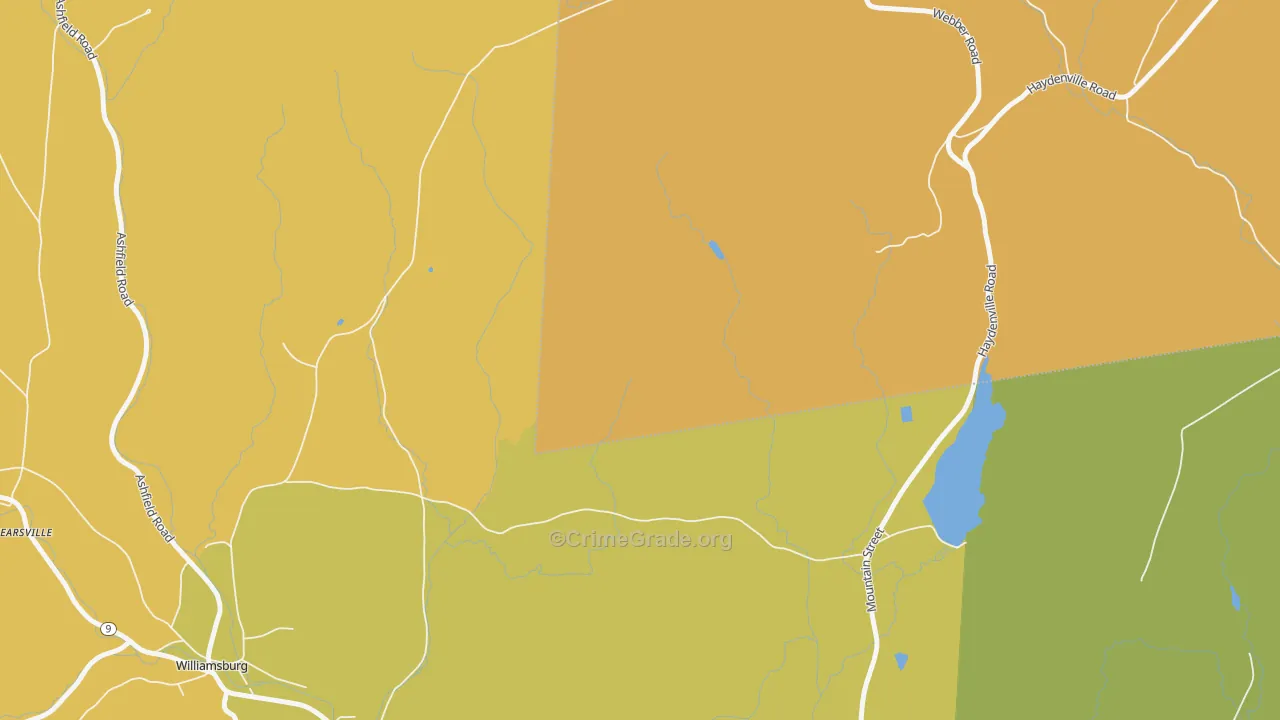 West Whately, MA Map of Theft Rates