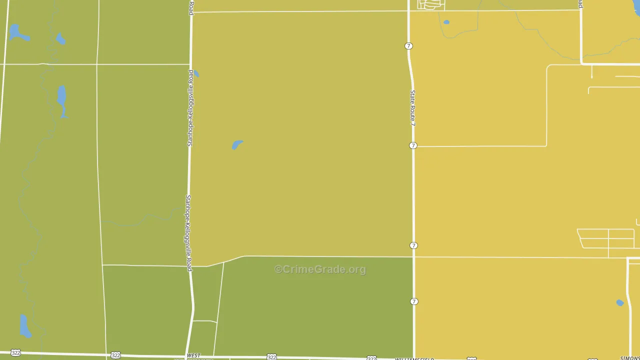 West Williamsfield, OH Map of Theft Rates