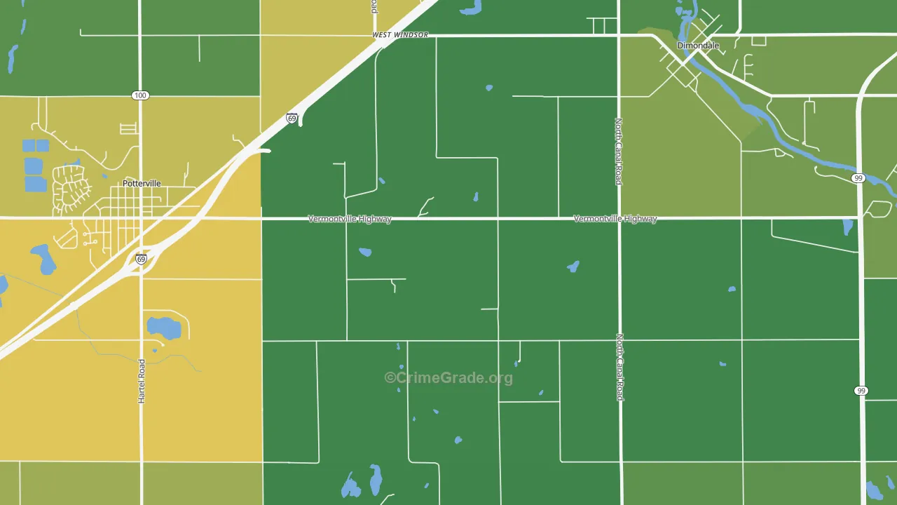 West Windsor, MI Map of Theft Rates
