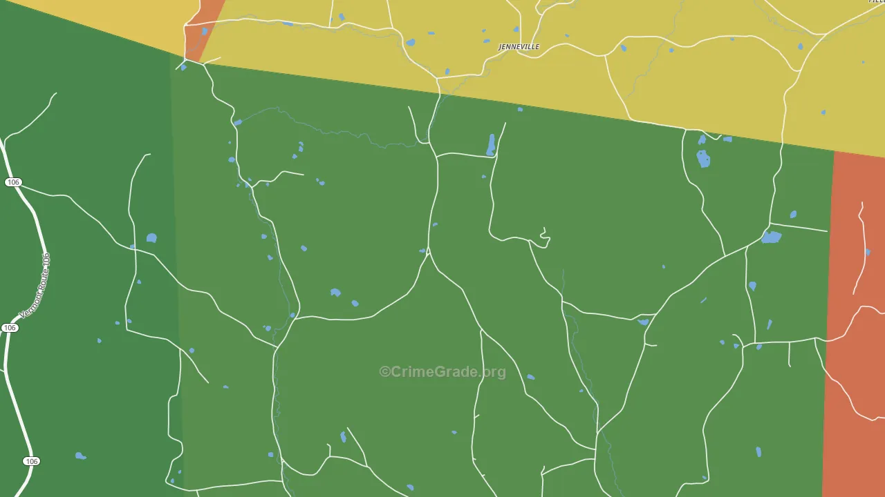 West Windsor, VT Map of Theft Rates