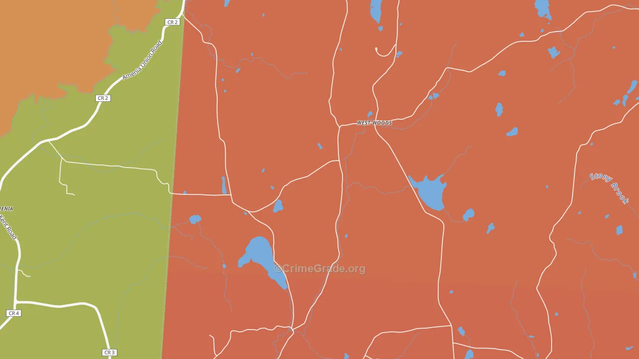 West Woods, CT Map of Theft Rates