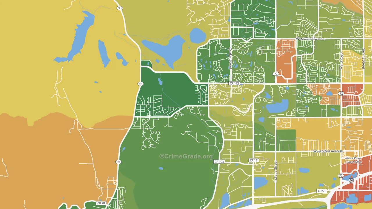 West Woods, Golden, CO Map of Theft Rates