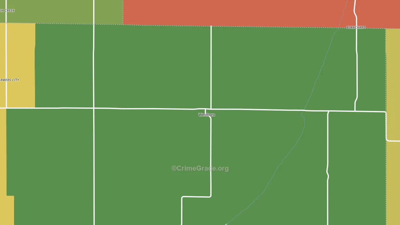 Westboro, MO Map of Theft Rates