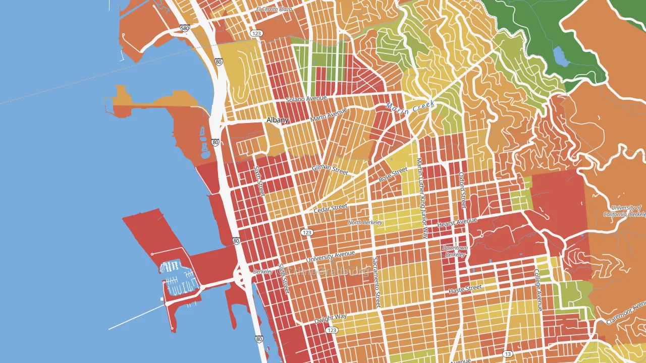 Westbrae, Berkeley, CA Map of Theft Rates
