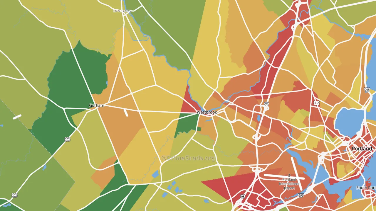 Westbrook, ME Map of Theft Rates
