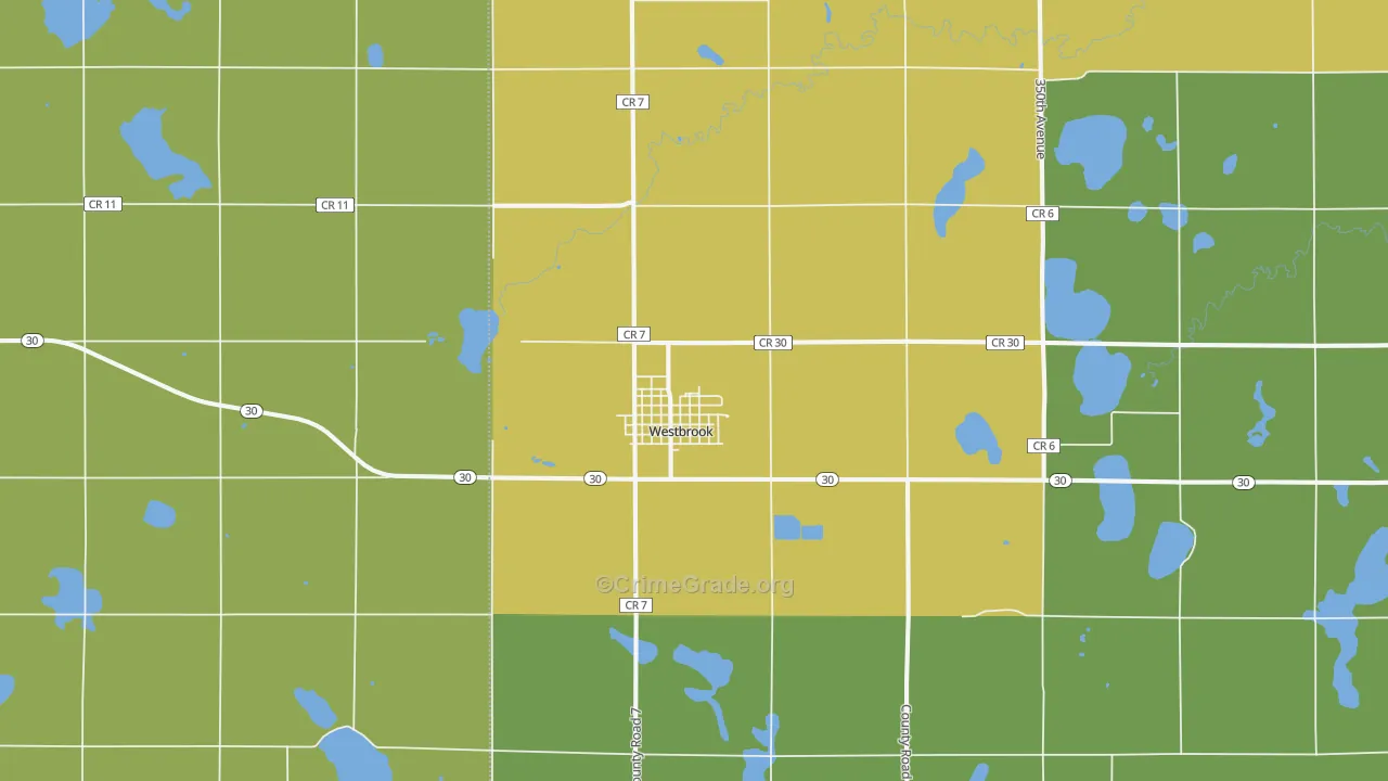 Westbrook, MN Map of Theft Rates