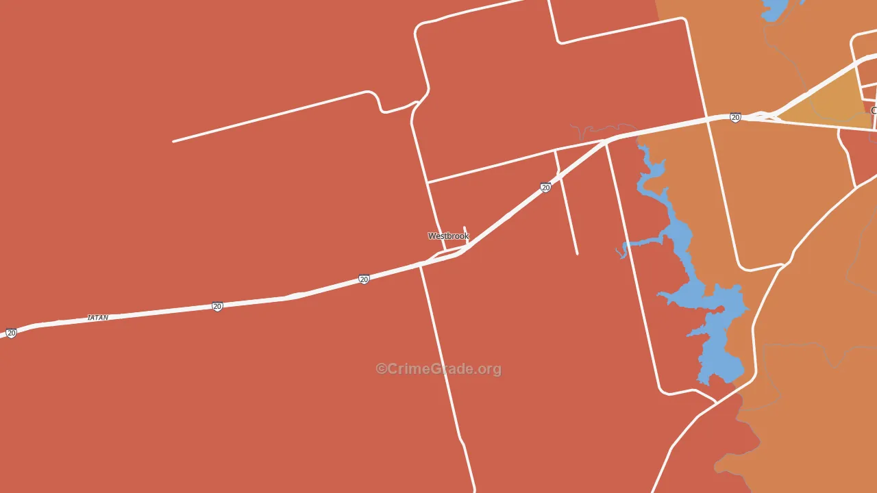 Westbrook, TX Map of Theft Rates