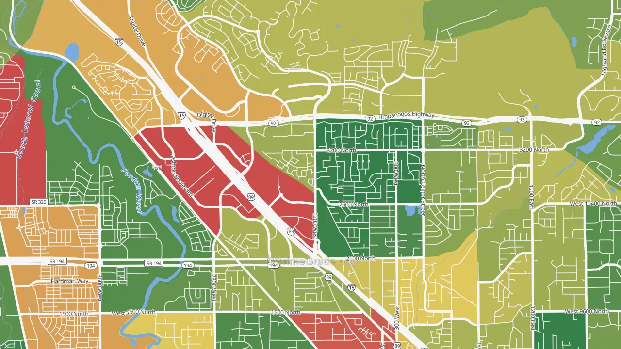 Westbury, Lehi, UT Map of Theft Rates