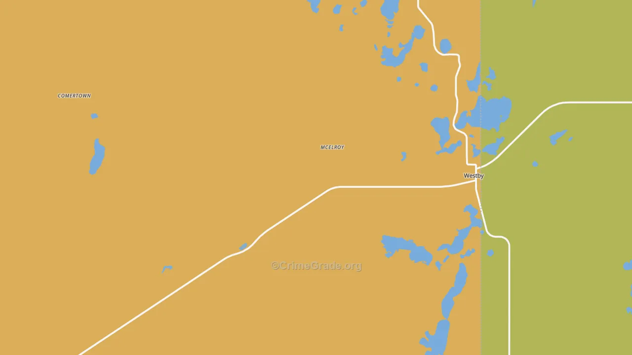 Westby, MT Map of Theft Rates