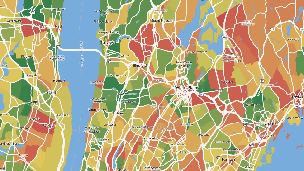 Westchester County, NY Map of Theft Rates