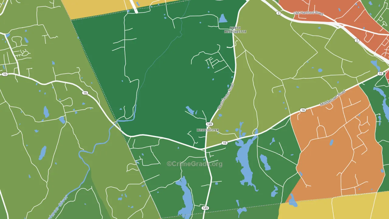 Westchester, CT Map of Theft Rates