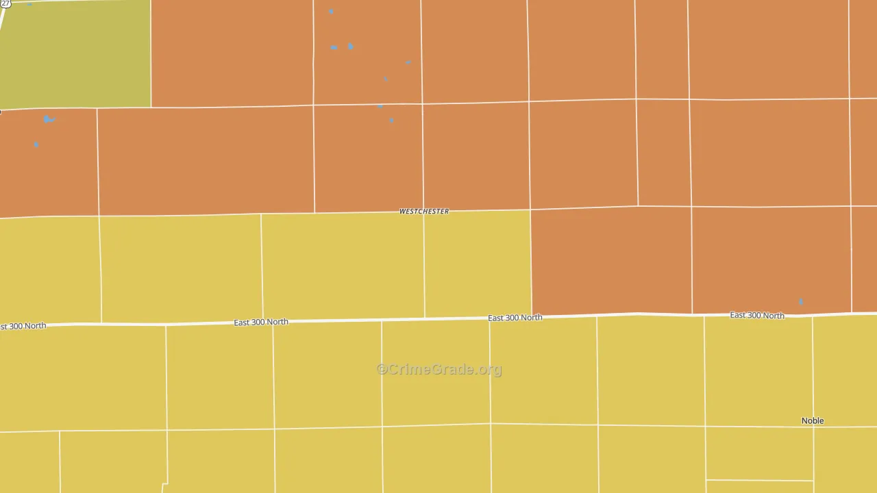 Westchester, IN Map of Theft Rates