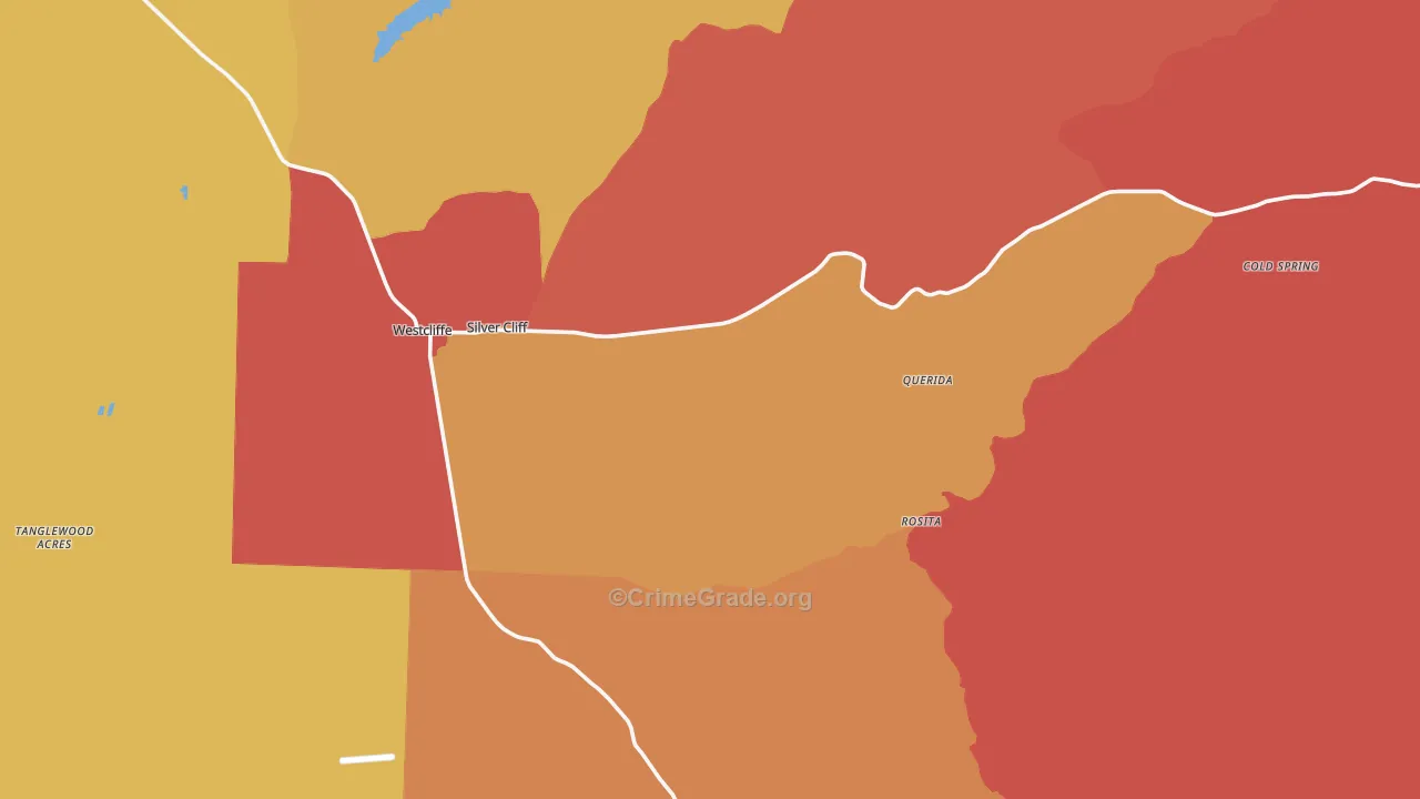 Westcliffe, CO Map of Theft Rates