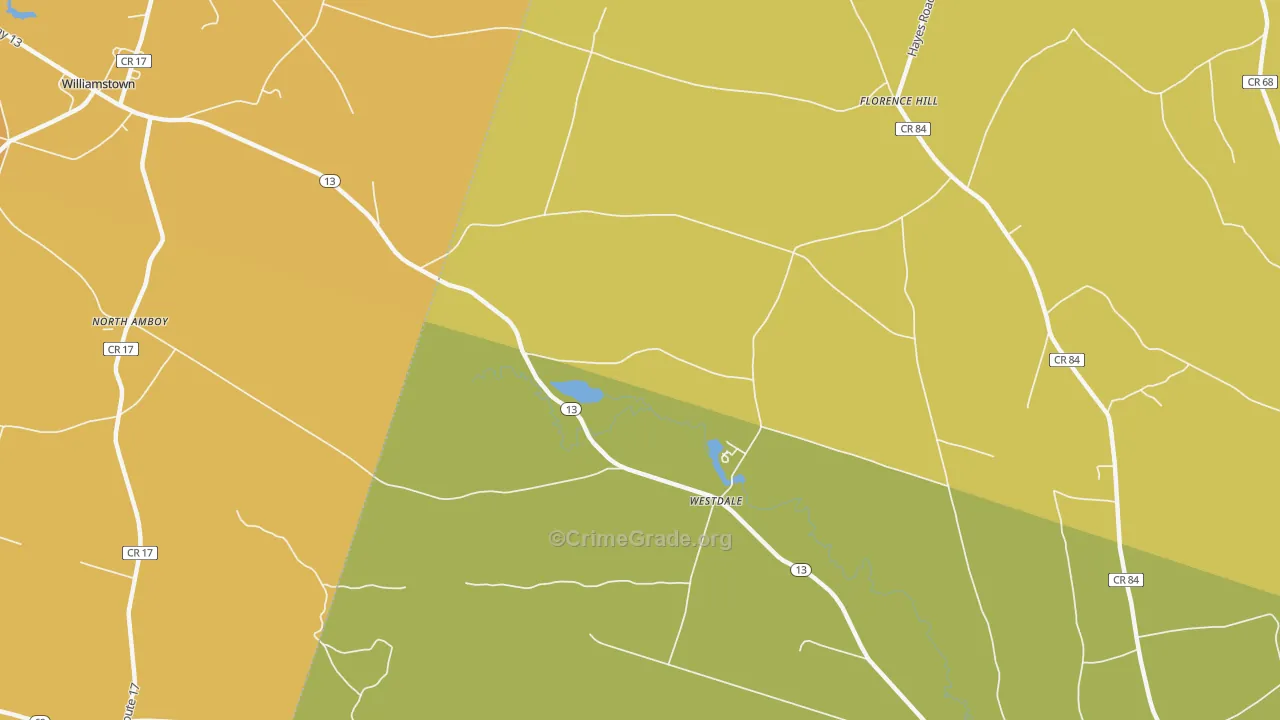 Westdale, NY Map of Theft Rates