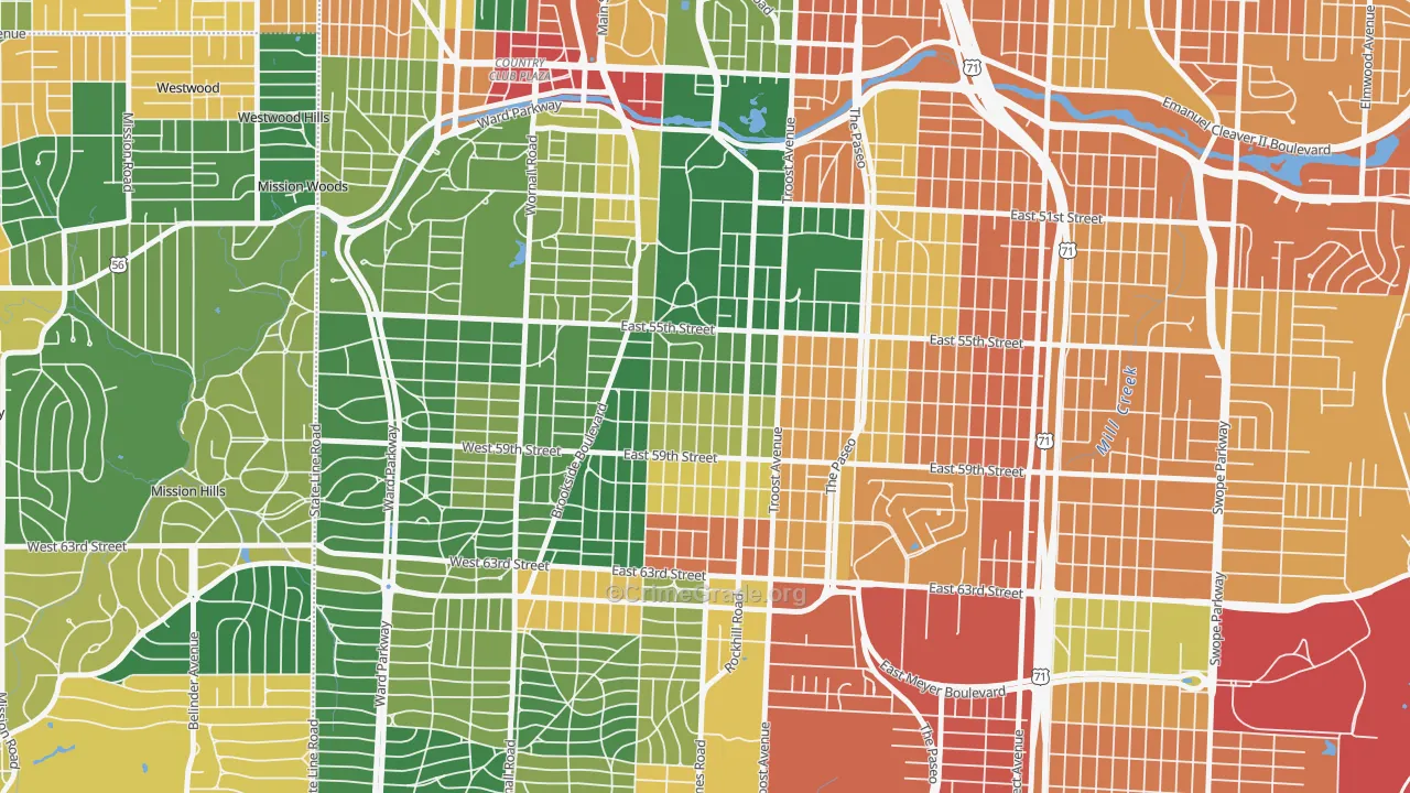 Western 49-63, Kansas City, MO Map of Theft Rates