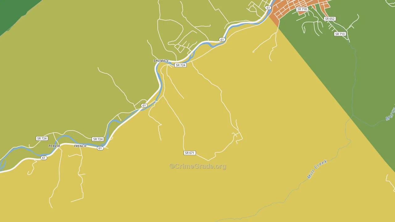 Western, VA Map of Theft Rates