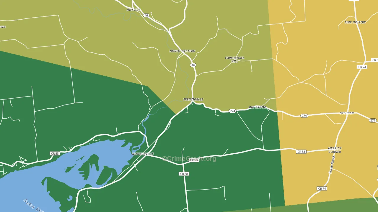 Westernville, NY Map of Theft Rates