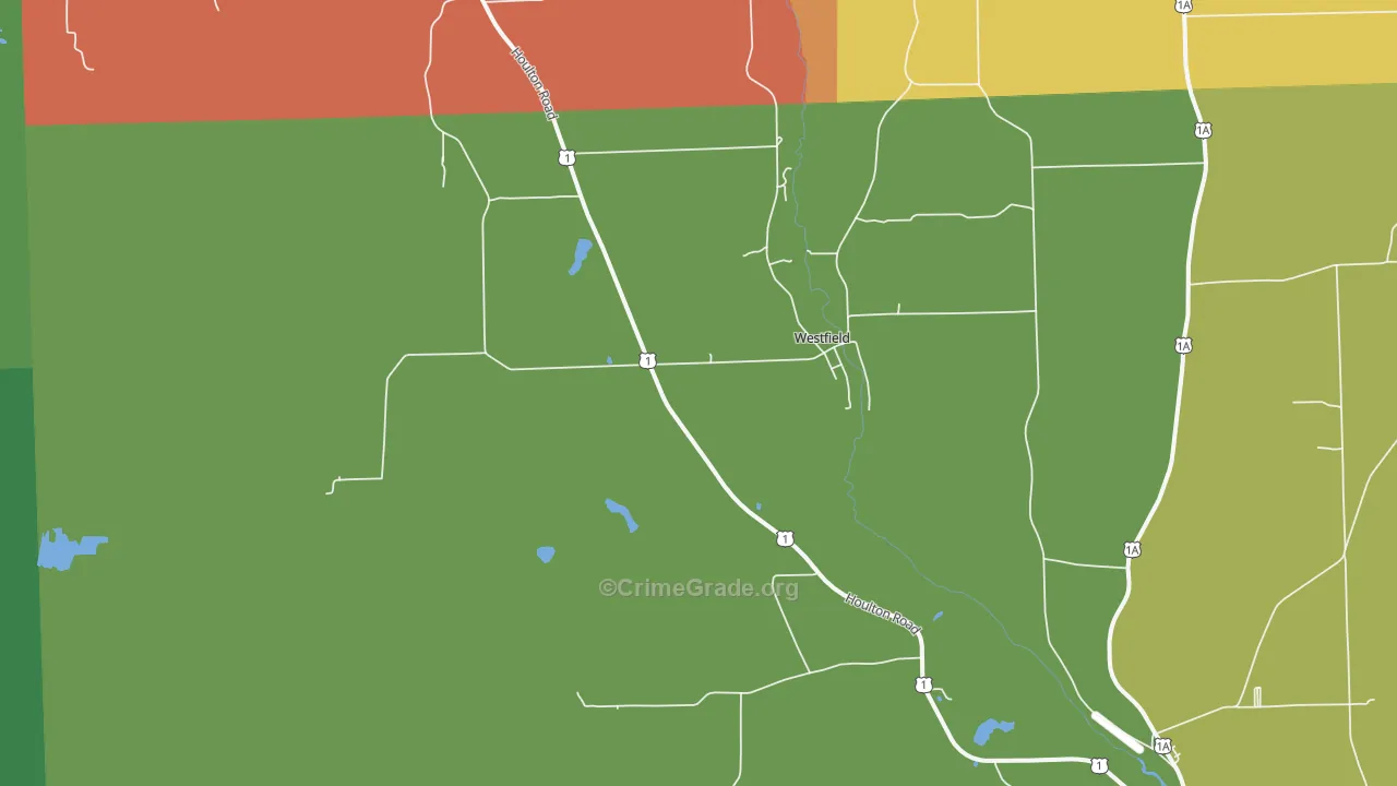 Westfield, ME Map of Theft Rates