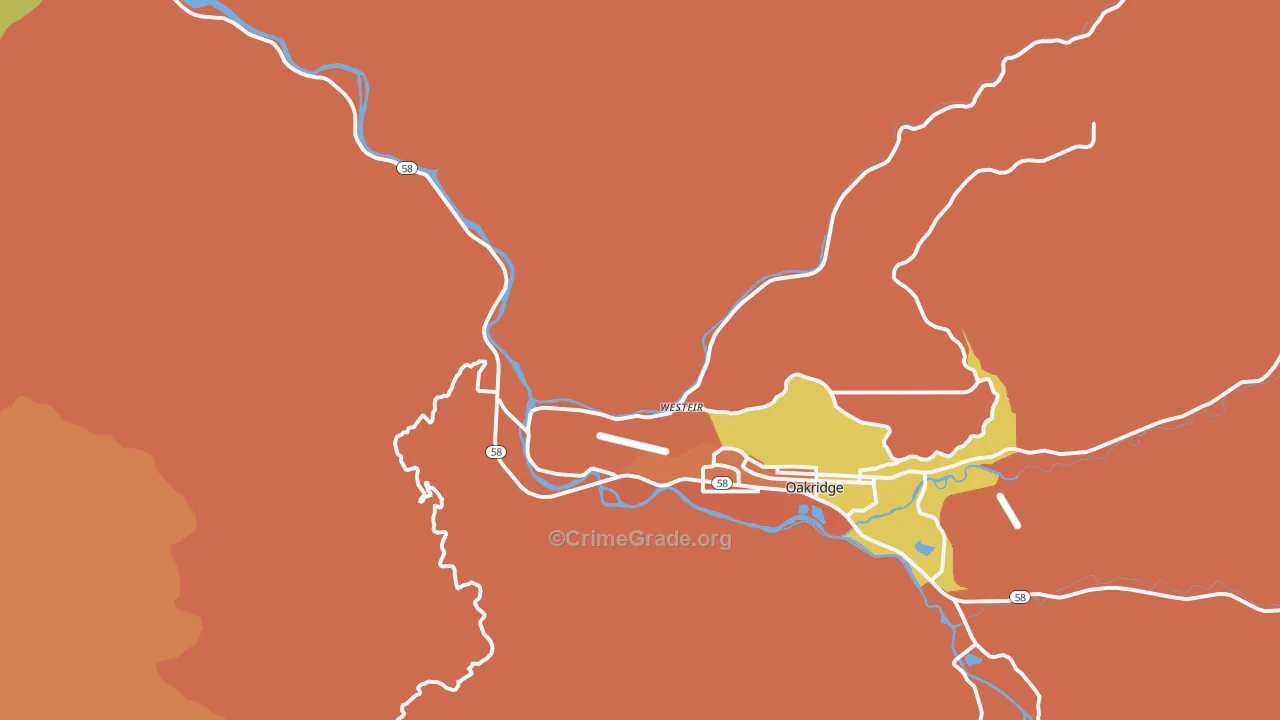 Westfir, OR Map of Theft Rates