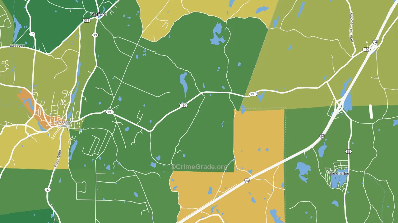 Westford, CT Map of Theft Rates