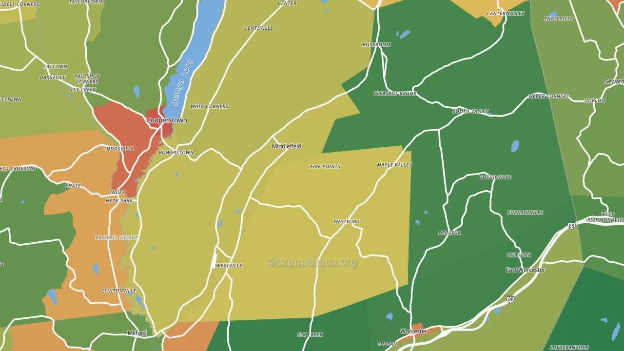 Westford, NY Map of Theft Rates