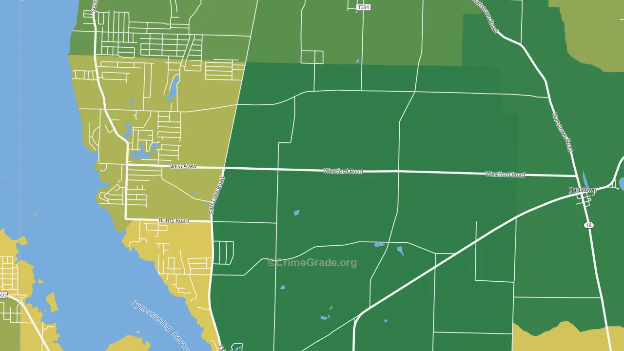 Westford, PA Map of Theft Rates