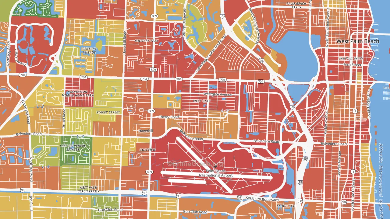 Westgate, FL Map of Theft Rates