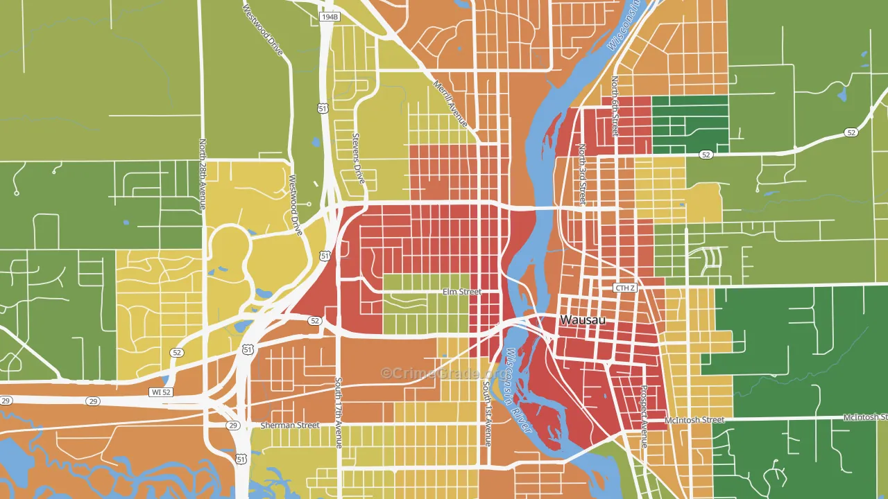 Westies, Wausau, WI Map of Theft Rates