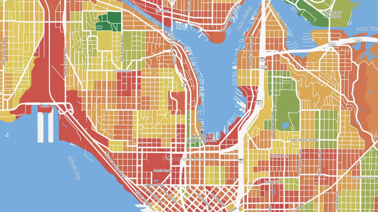Westlake, Seattle, WA Map of Theft Rates