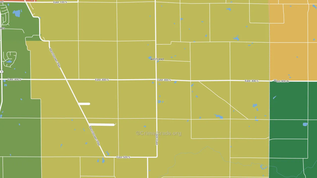 Westland, IN Map of Theft Rates