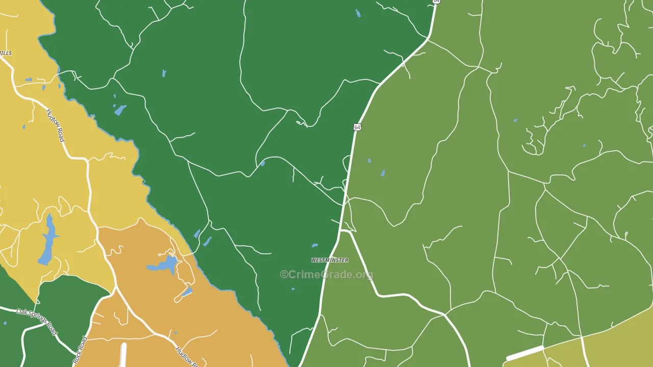 Westminster, NC Map of Theft Rates