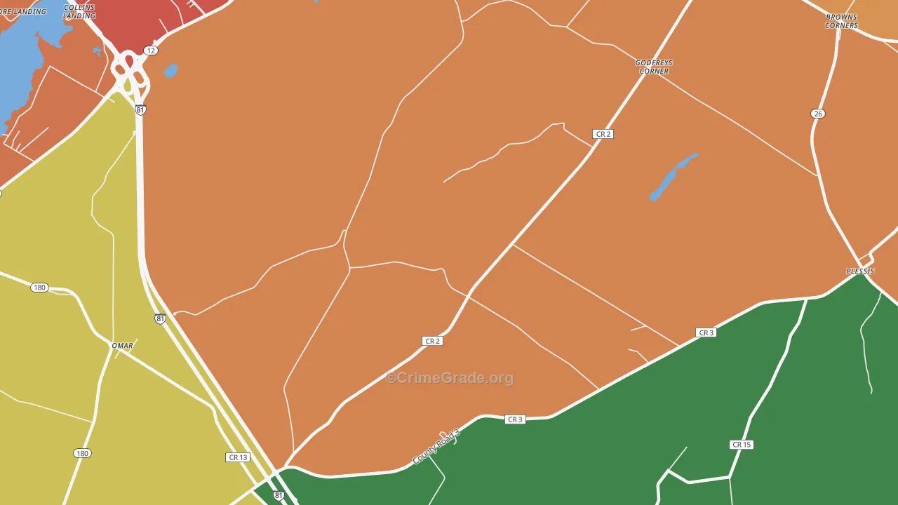 Westminster Park, NY Map of Theft Rates