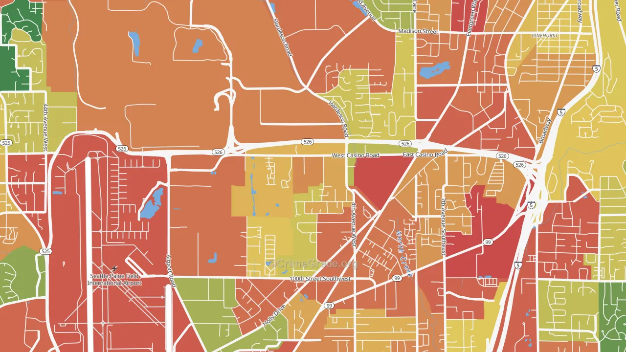Westmont, Everett, WA Map of Theft Rates