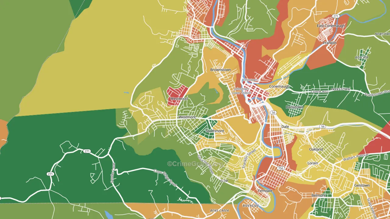 Westmont, PA Map of Theft Rates