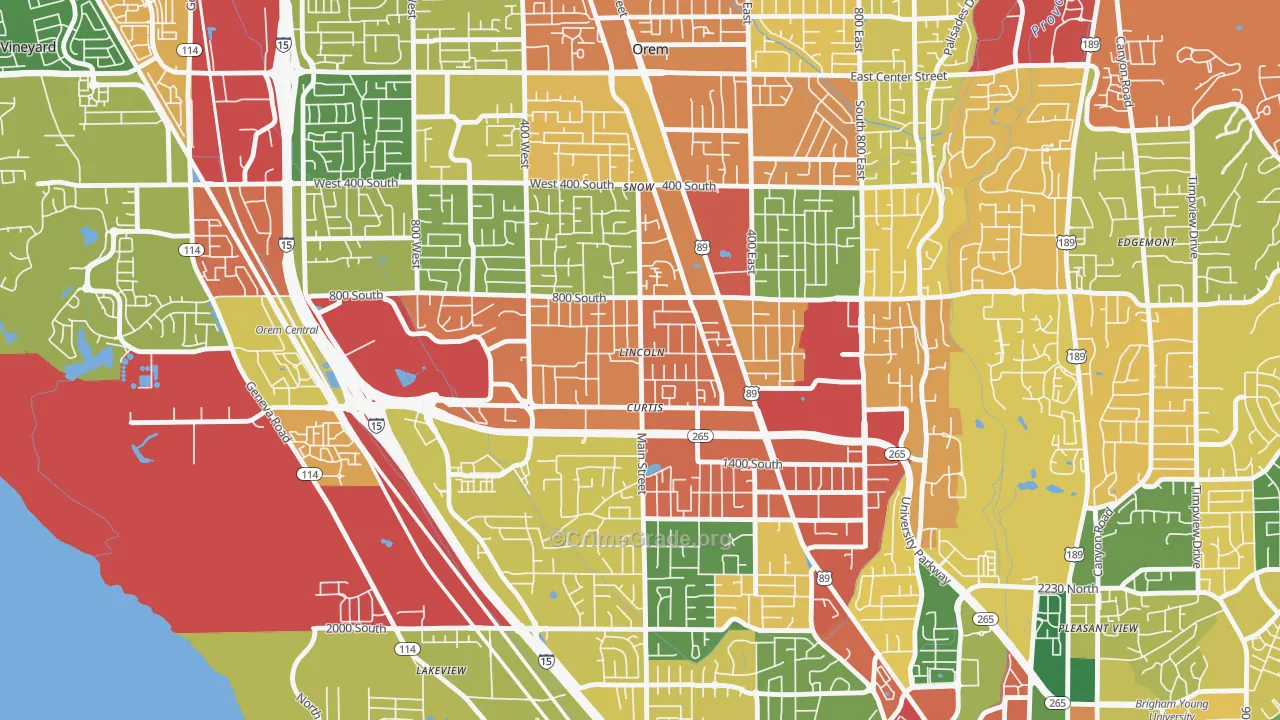 Westmore, Orem, UT Map of Theft Rates