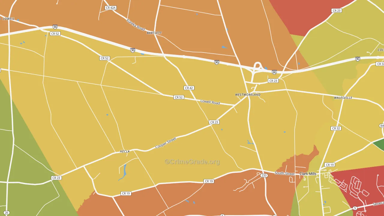 Westmoreland, NY Map of Theft Rates