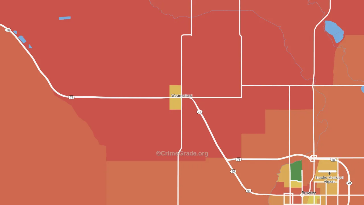 Westmorland, CA Map of Theft Rates