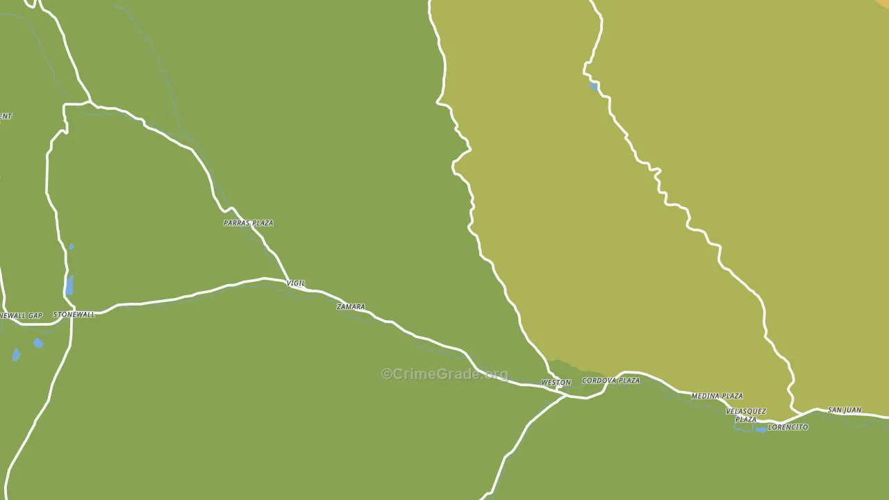 Weston, CO Map of Theft Rates
