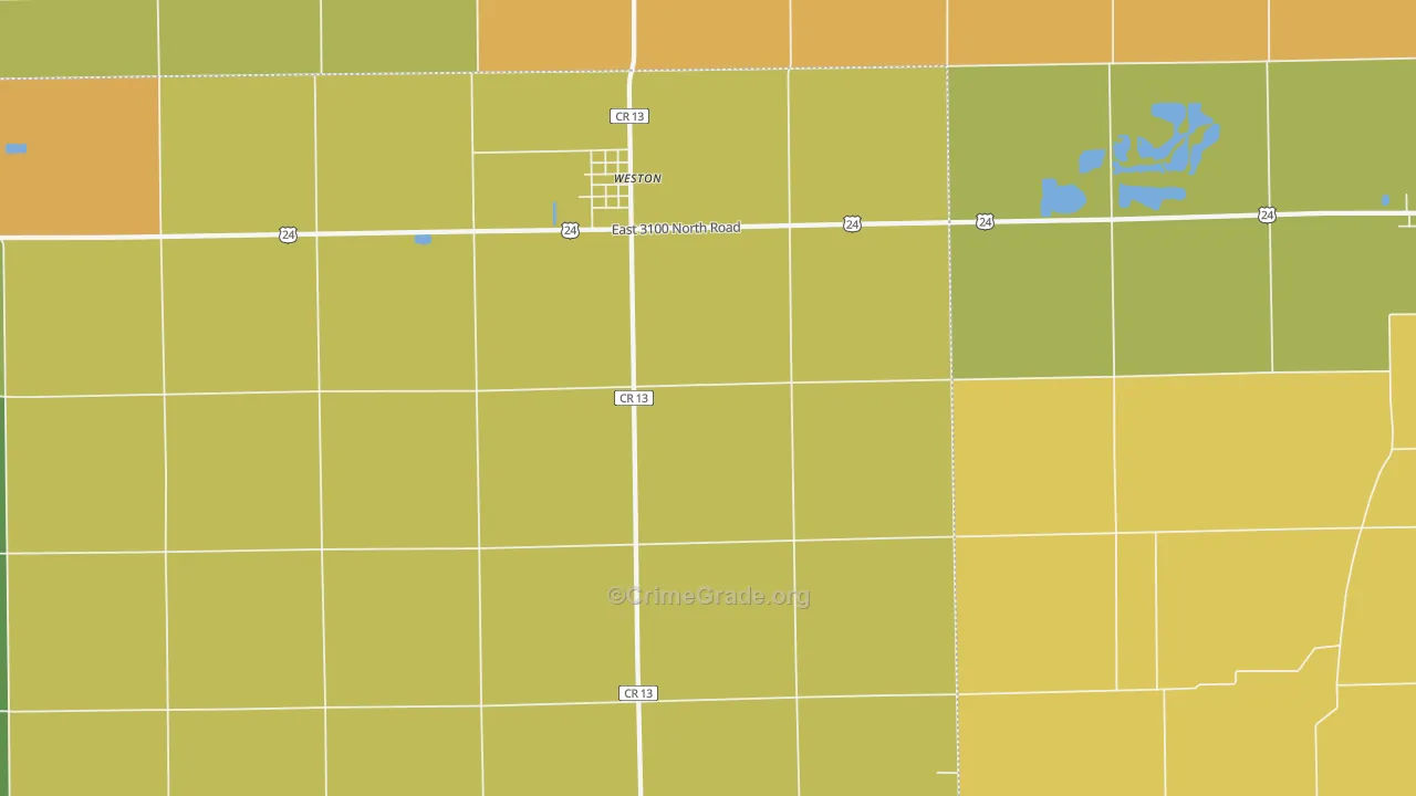 Weston, IL Map of Theft Rates