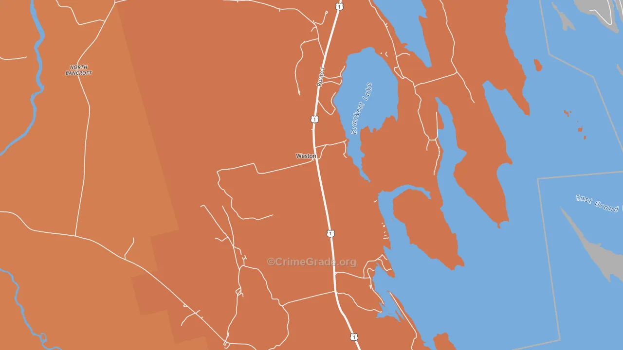 Weston, ME Map of Theft Rates